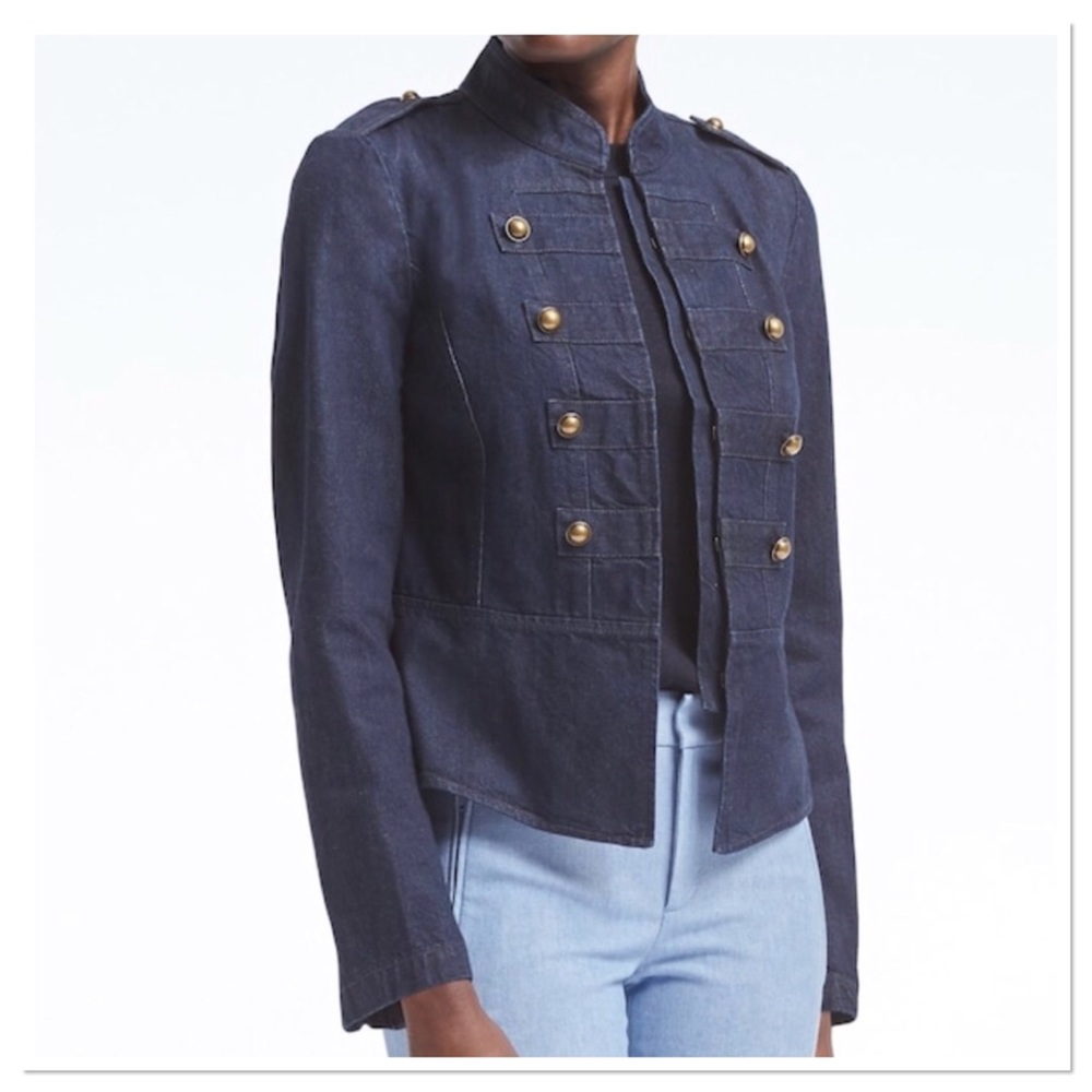 Banana Republic Denim Band Jacket military style